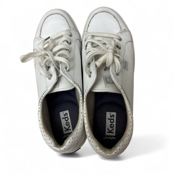 Keds Center II Sneakers Womens 6.5 White Leather Canvas Lace Up Low Top WH64720 - Picture 3 of 3